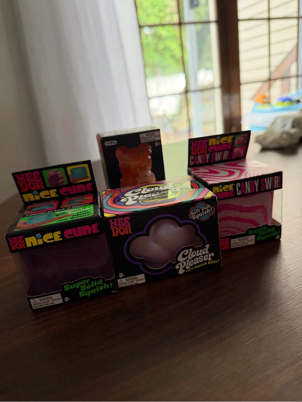 NeeDoh Bundle - Pink & Purple Cloud Pleaser, Candy Swirl & Gummy Bear